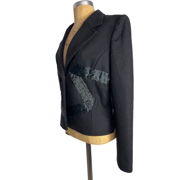 Emporio Armani Authentic Vintage Women's 8 Black Tuxedo Jacket - Picture 2 of 12